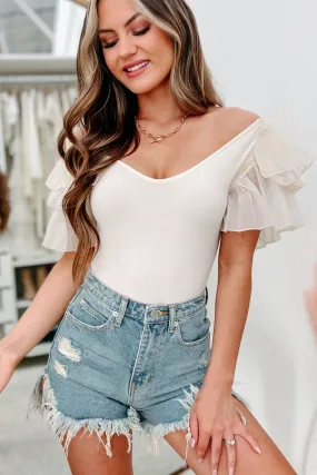 Delicate Decisions Tiered Sleeve Bodysuit (Cream)