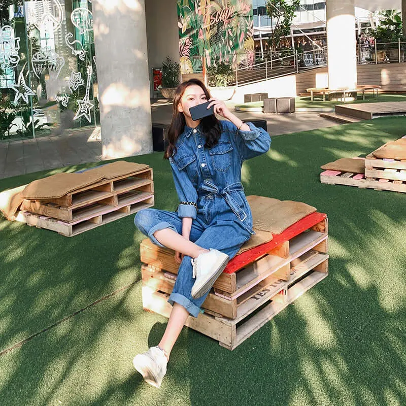Denim Jumpsuit for Women: Stylish Long Sleeve Casual Overall