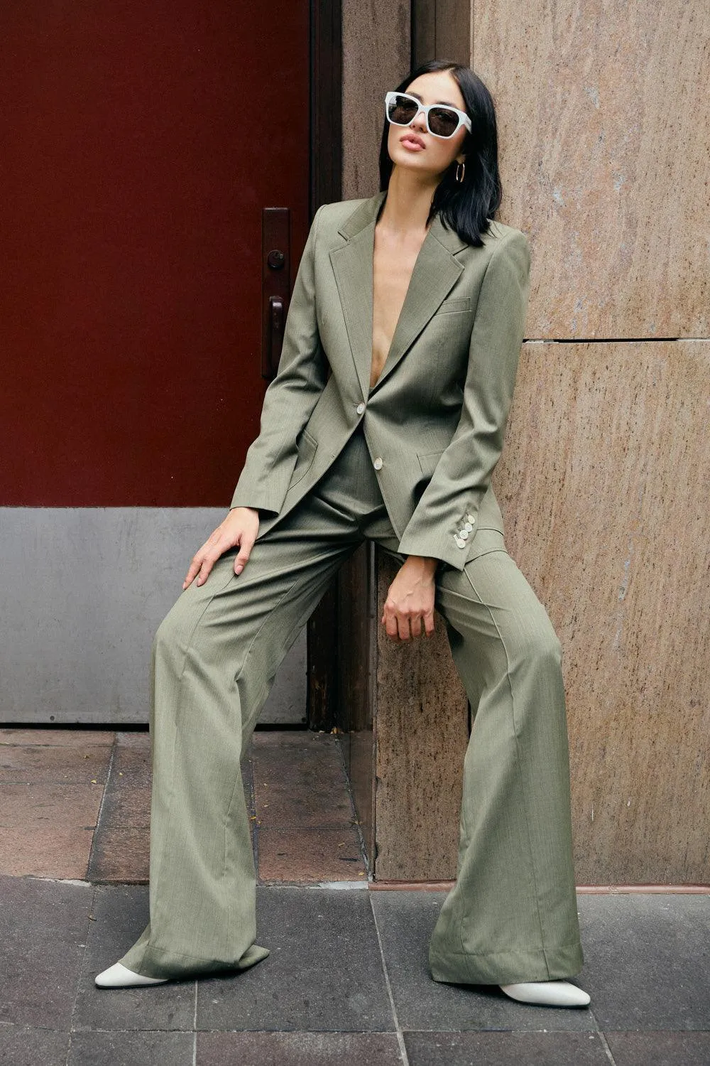 Euphony Straight Patch Pocket Poly Wool Blazer