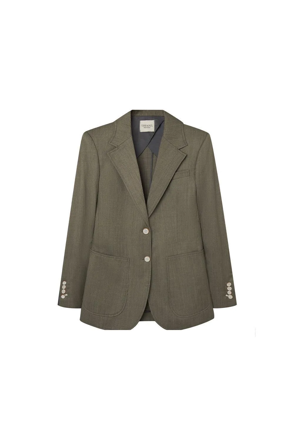 Euphony Straight Patch Pocket Poly Wool Blazer