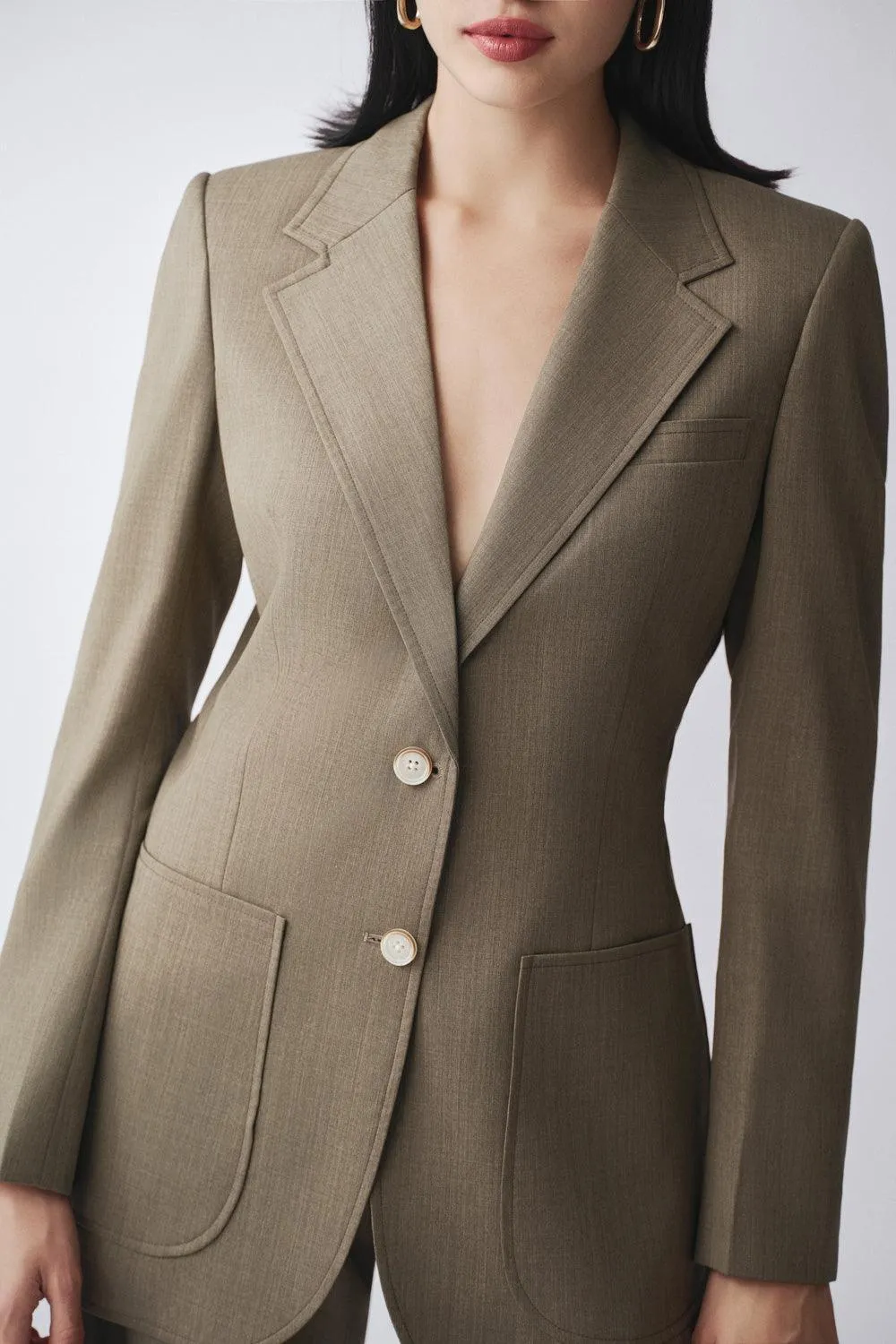 Euphony Straight Patch Pocket Poly Wool Blazer