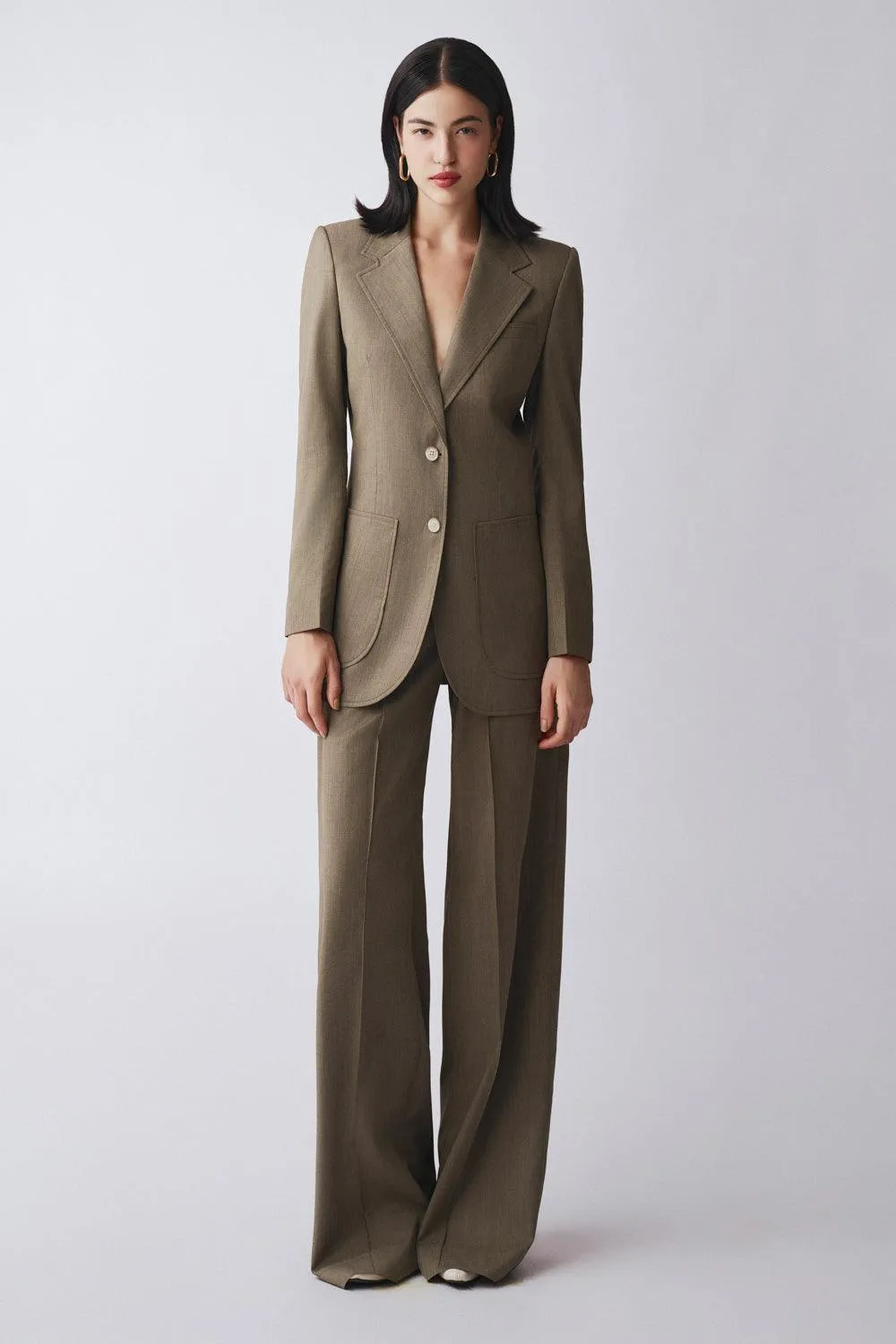 Euphony Straight Patch Pocket Poly Wool Blazer