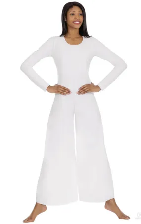 Eurotard 13842 Womens Simplicity Long Sleeve Wide Leg Praise Jumpsuit