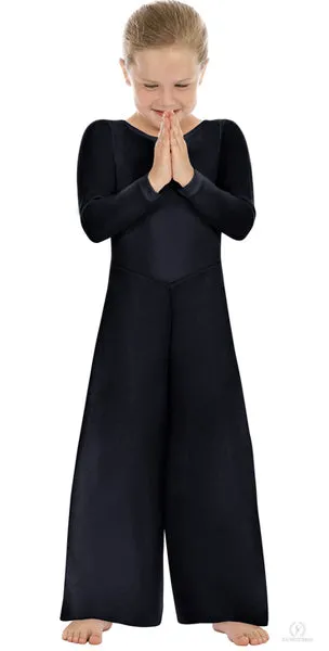 Eurotard 13842 Womens Simplicity Long Sleeve Wide Leg Praise Jumpsuit