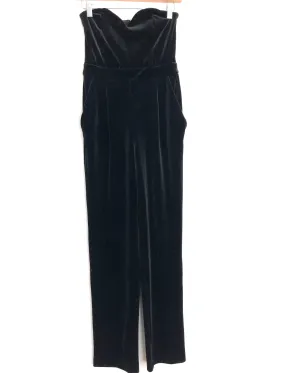 Express Black Velvet Sweatheart Strapless Jumpsuit- Size 0