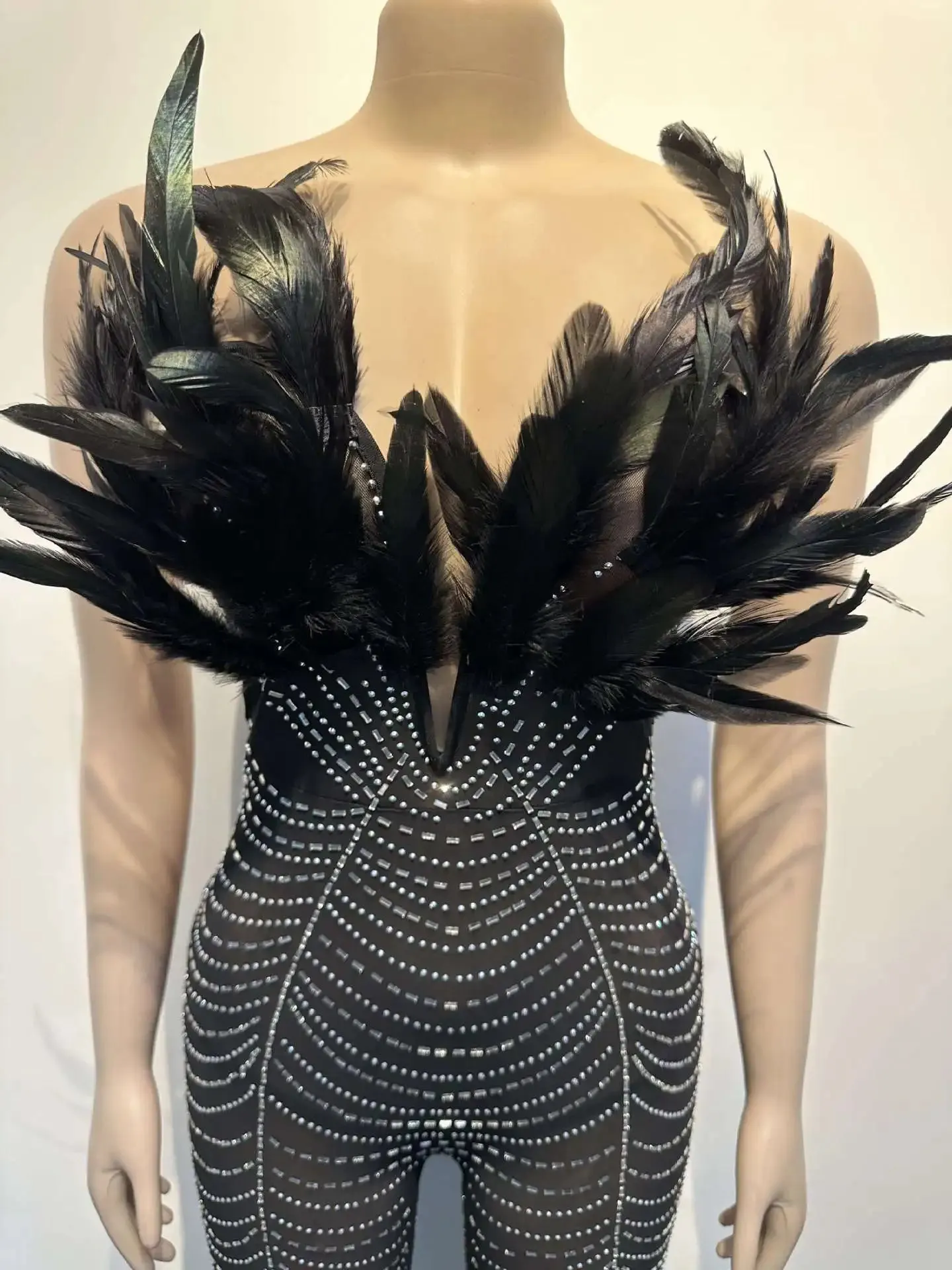 Feather & Diamond  Off Shoulder Jumpsuit