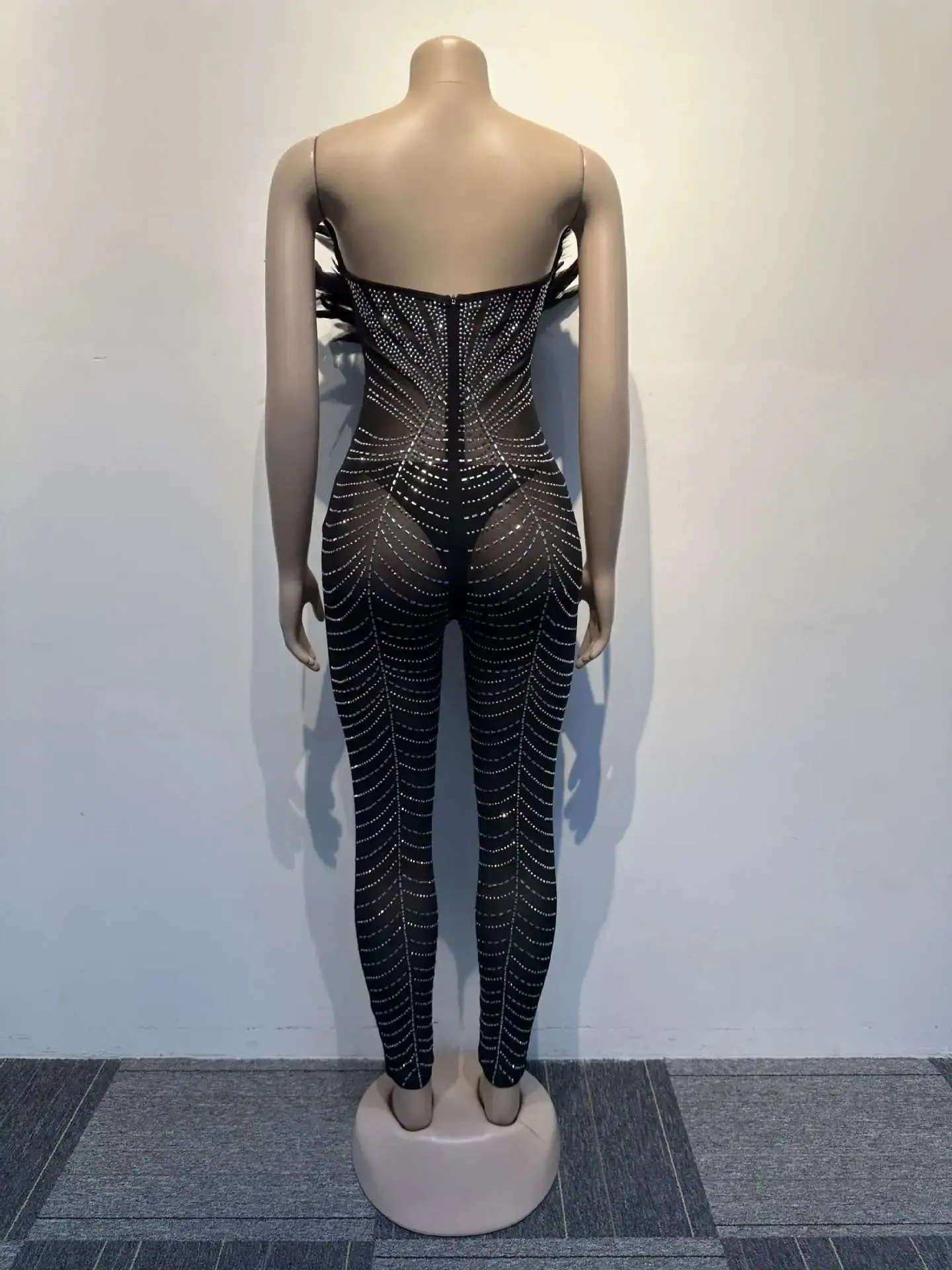Feather & Diamond  Off Shoulder Jumpsuit