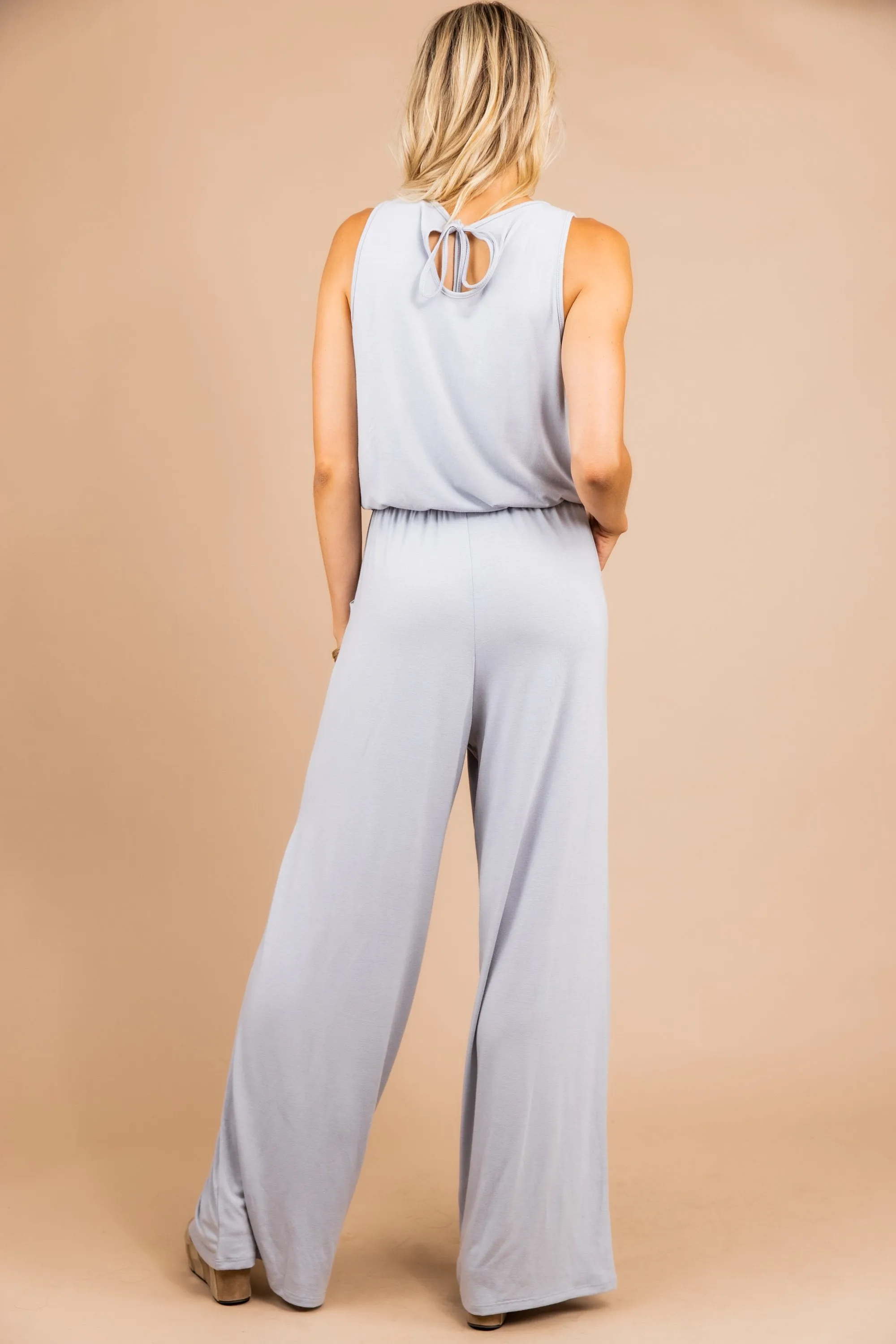 Feeling So Free Light Gray Jumpsuit