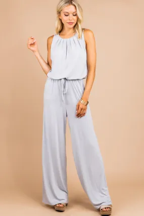 Feeling So Free Light Gray Jumpsuit