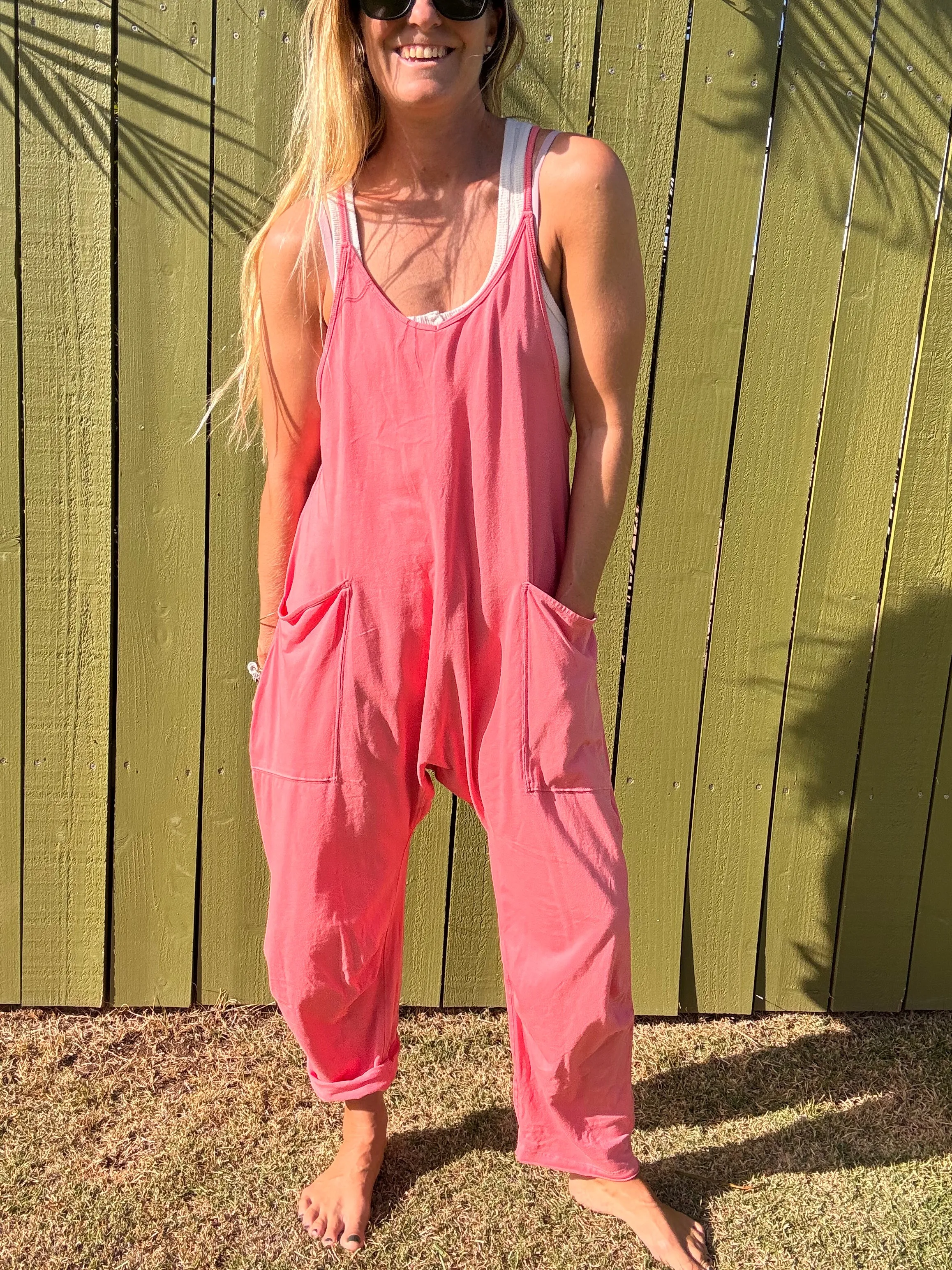 FREE PEOPLE Hot Shot Onesie-Hibiscus