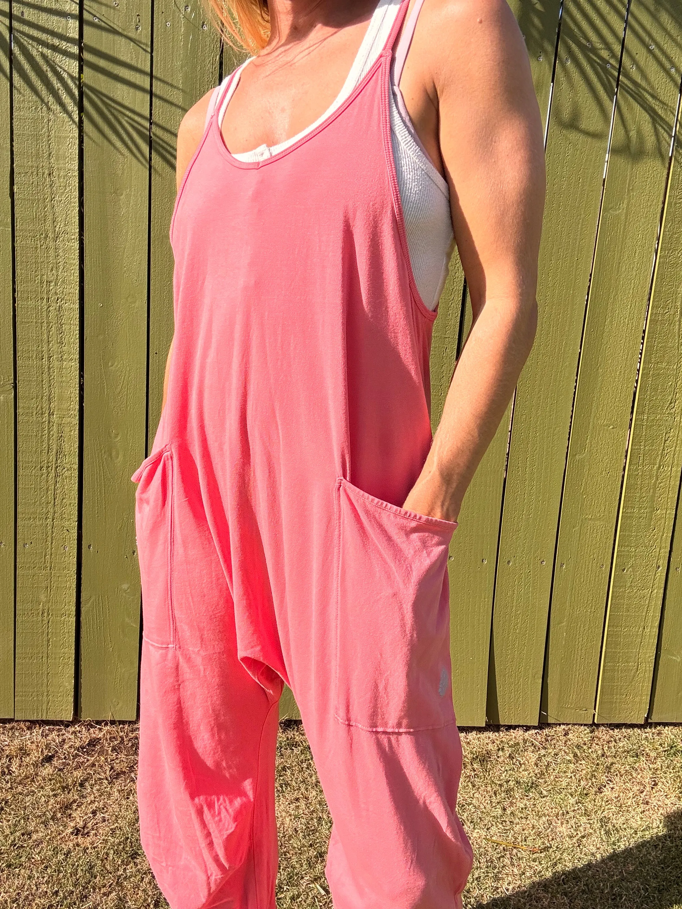 FREE PEOPLE Hot Shot Onesie-Hibiscus