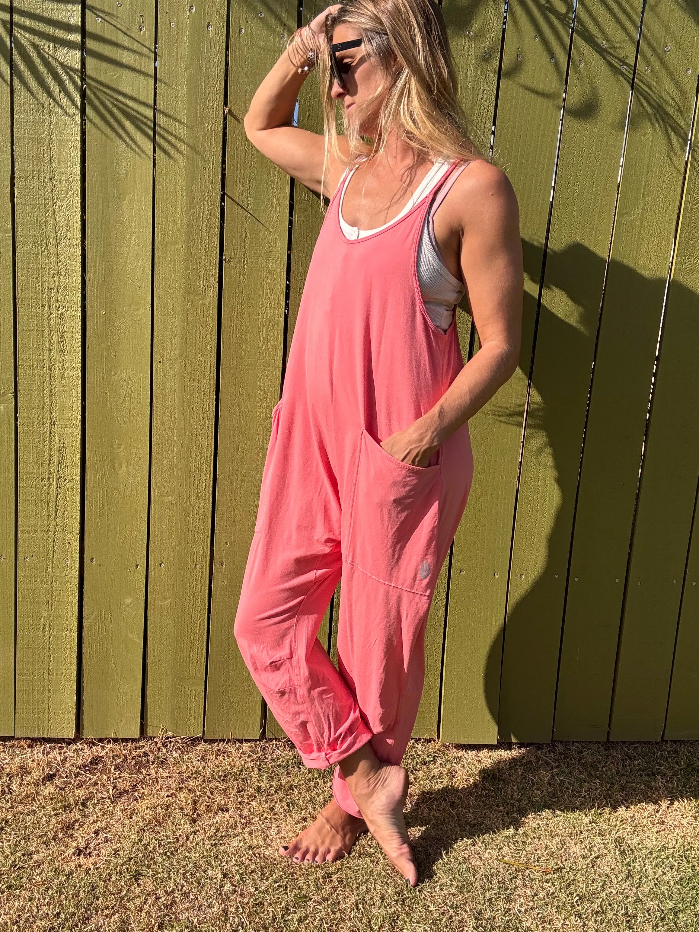 FREE PEOPLE Hot Shot Onesie-Hibiscus
