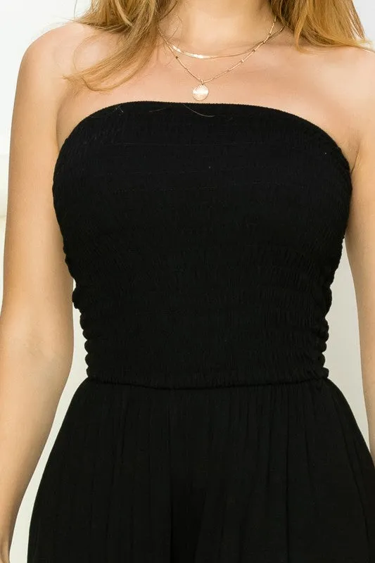 FS Clearance Smocked Tube with Split Hem Jumpsuit