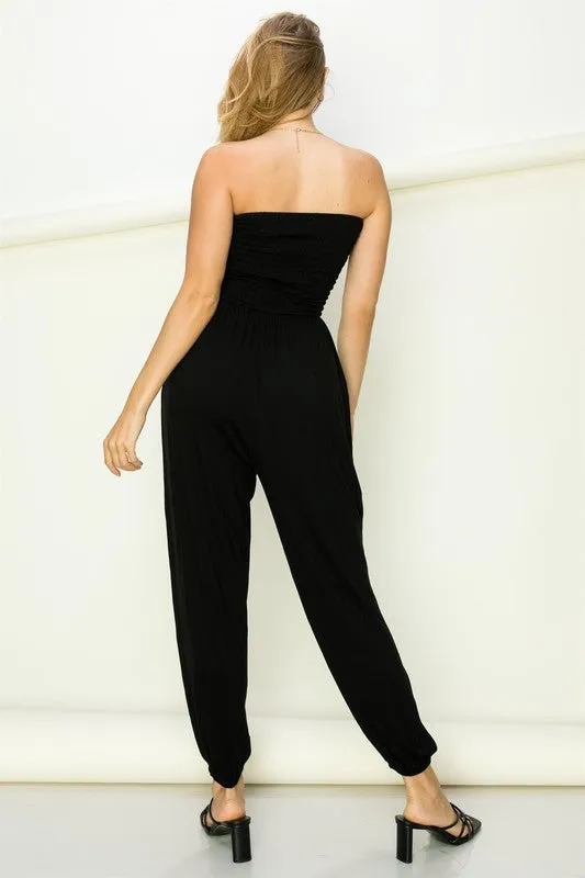FS Clearance Smocked Tube with Split Hem Jumpsuit
