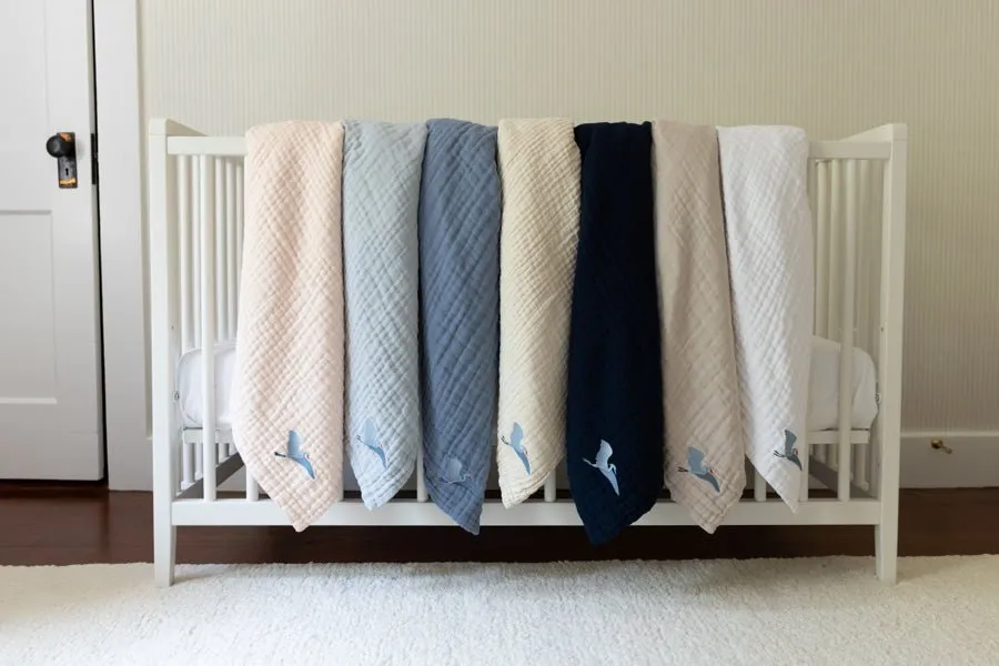 Glacial Sage All-Season Organic Muslin Mini Blanket