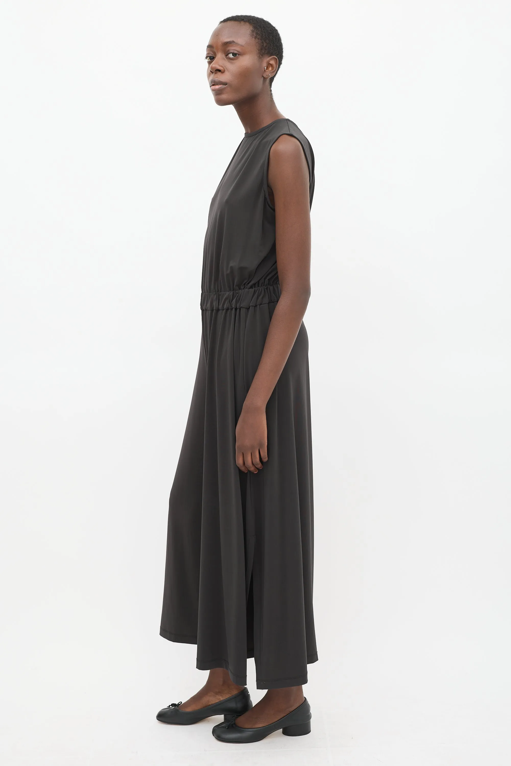 Green Sleeveless Split Wide Leg Jumpsuit