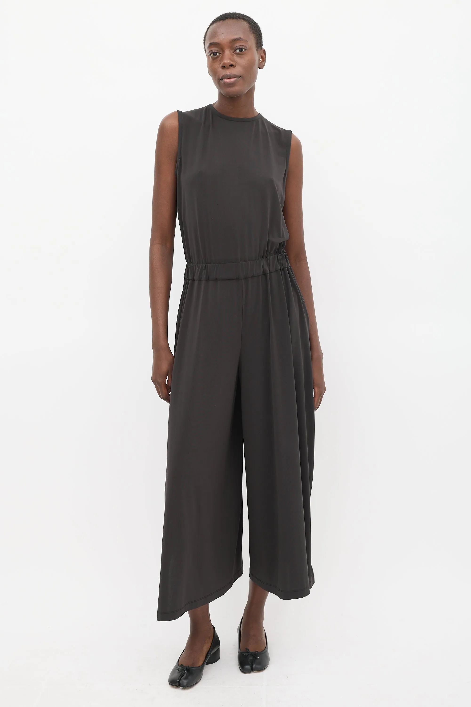 Green Sleeveless Split Wide Leg Jumpsuit