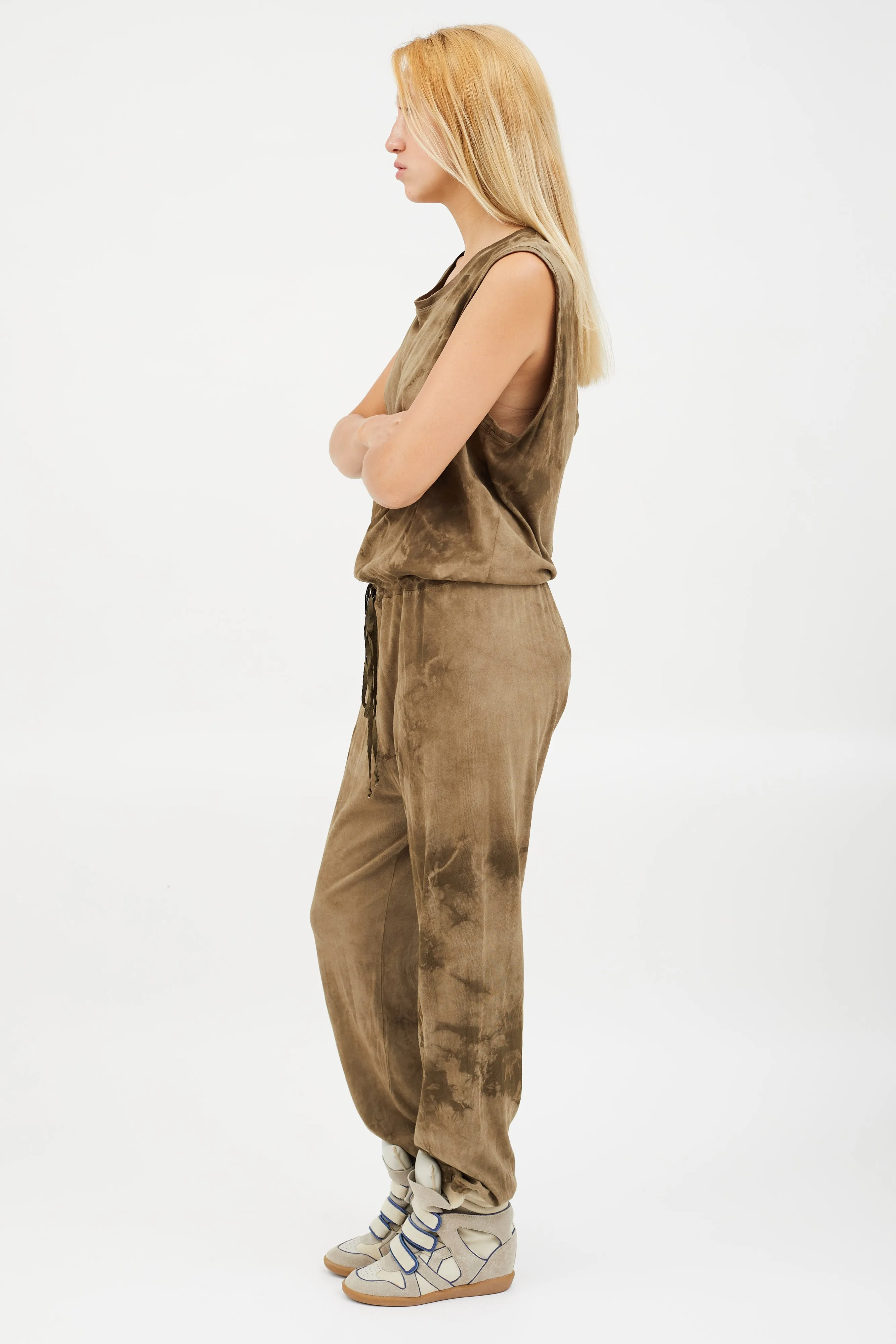 Green Tie Dye Jumpsuit