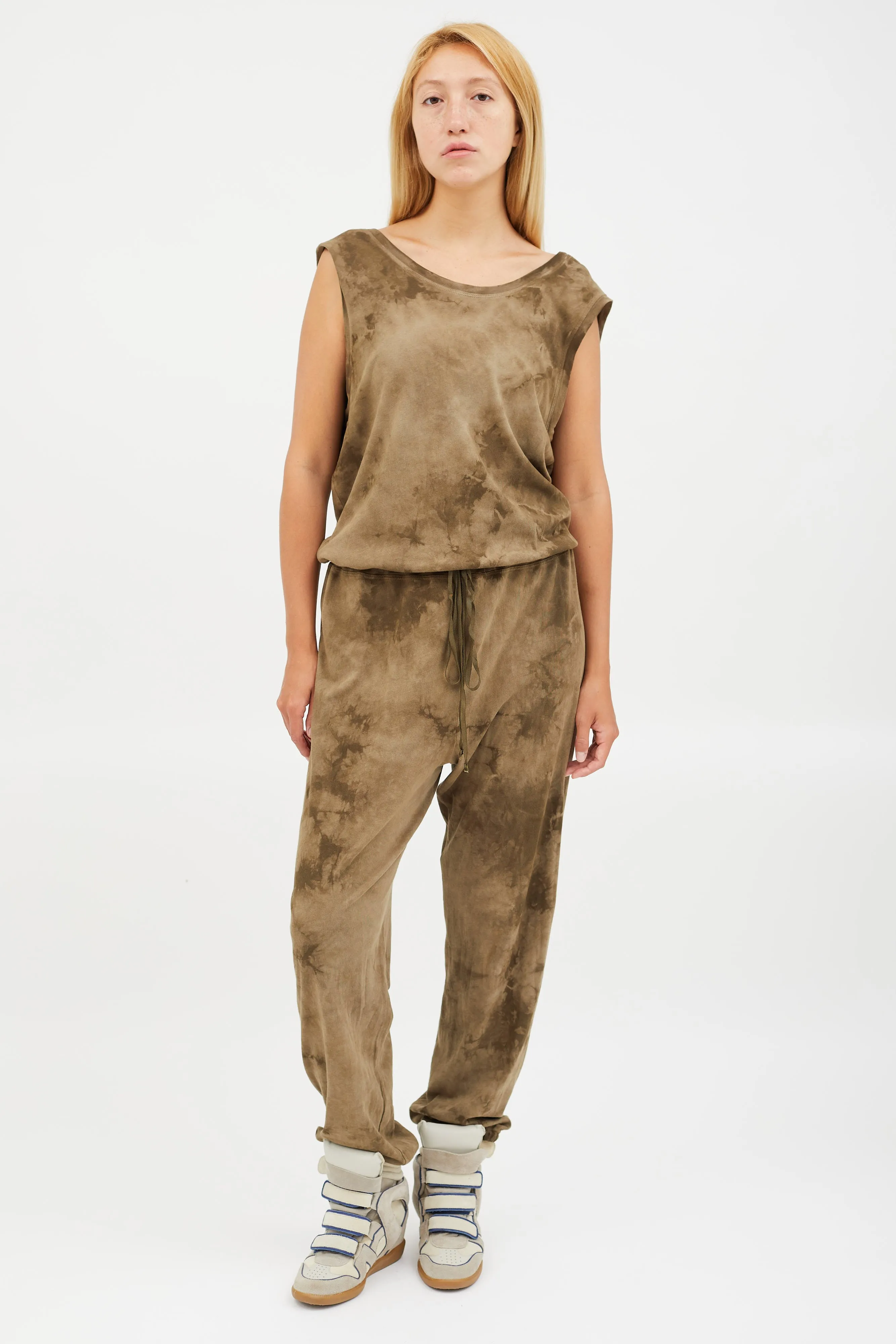 Green Tie Dye Jumpsuit