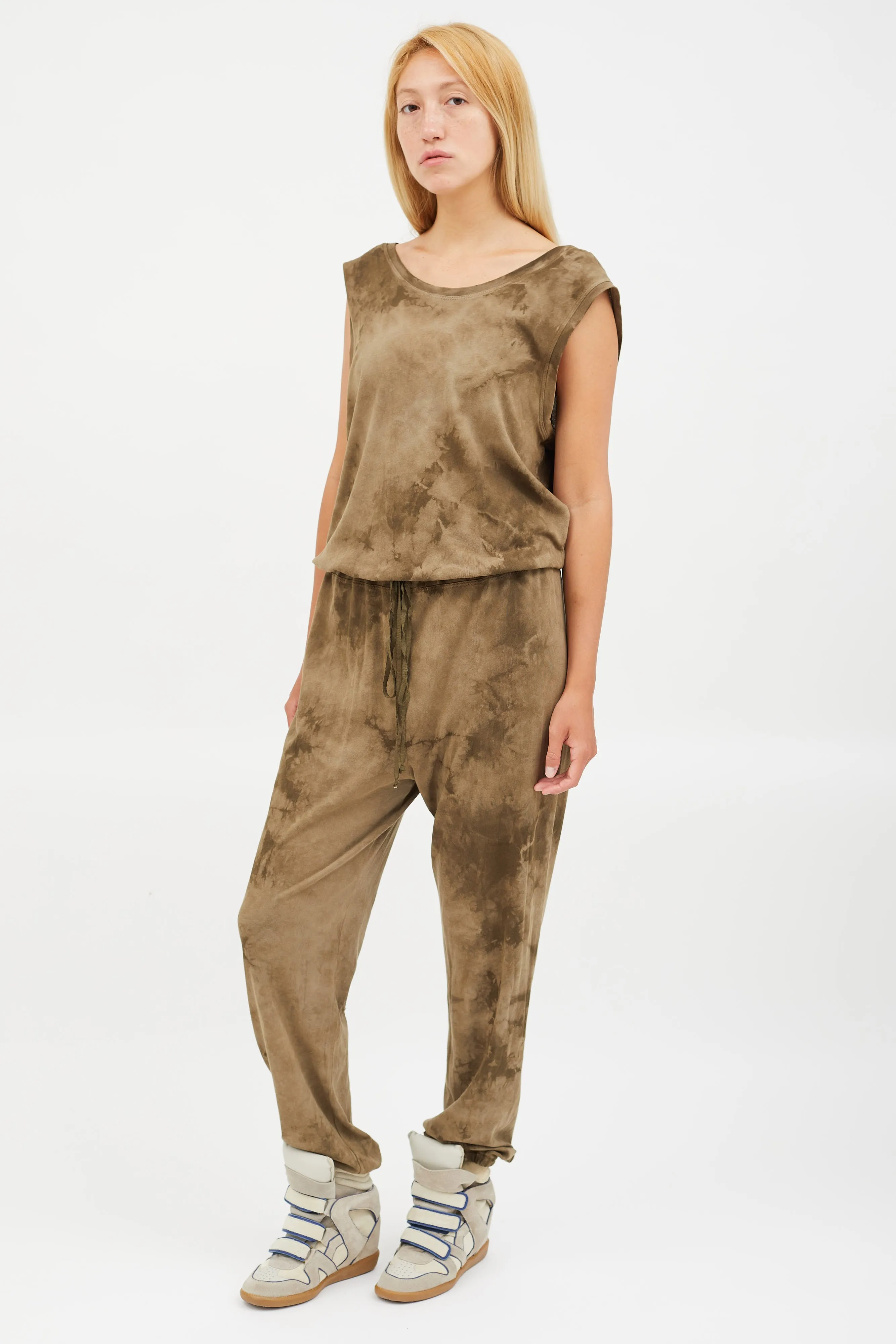 Green Tie Dye Jumpsuit