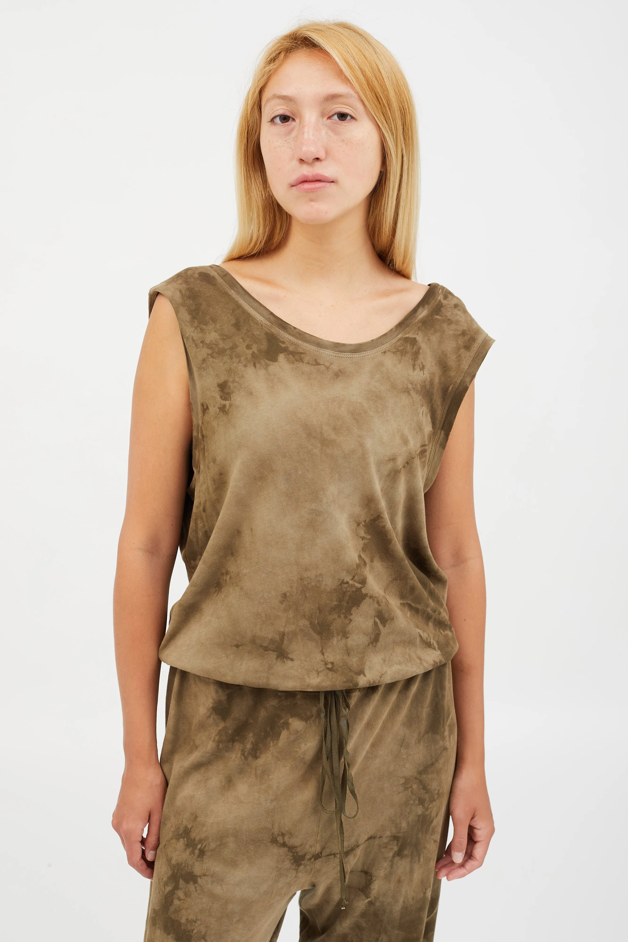 Green Tie Dye Jumpsuit