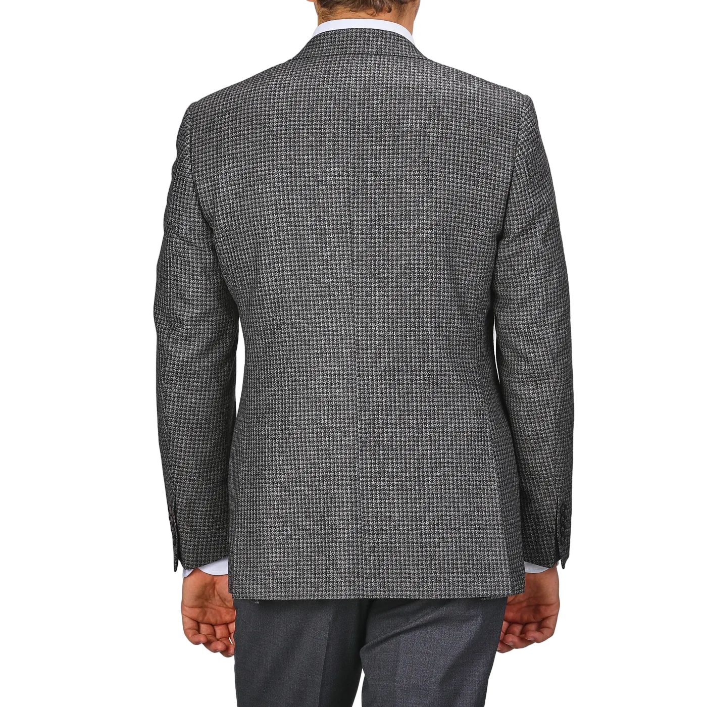 Grey Dogtooth Wool Drop 6 Blazer