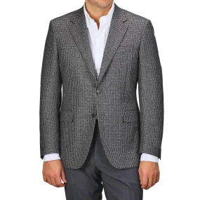 Grey Dogtooth Wool Drop 6 Blazer