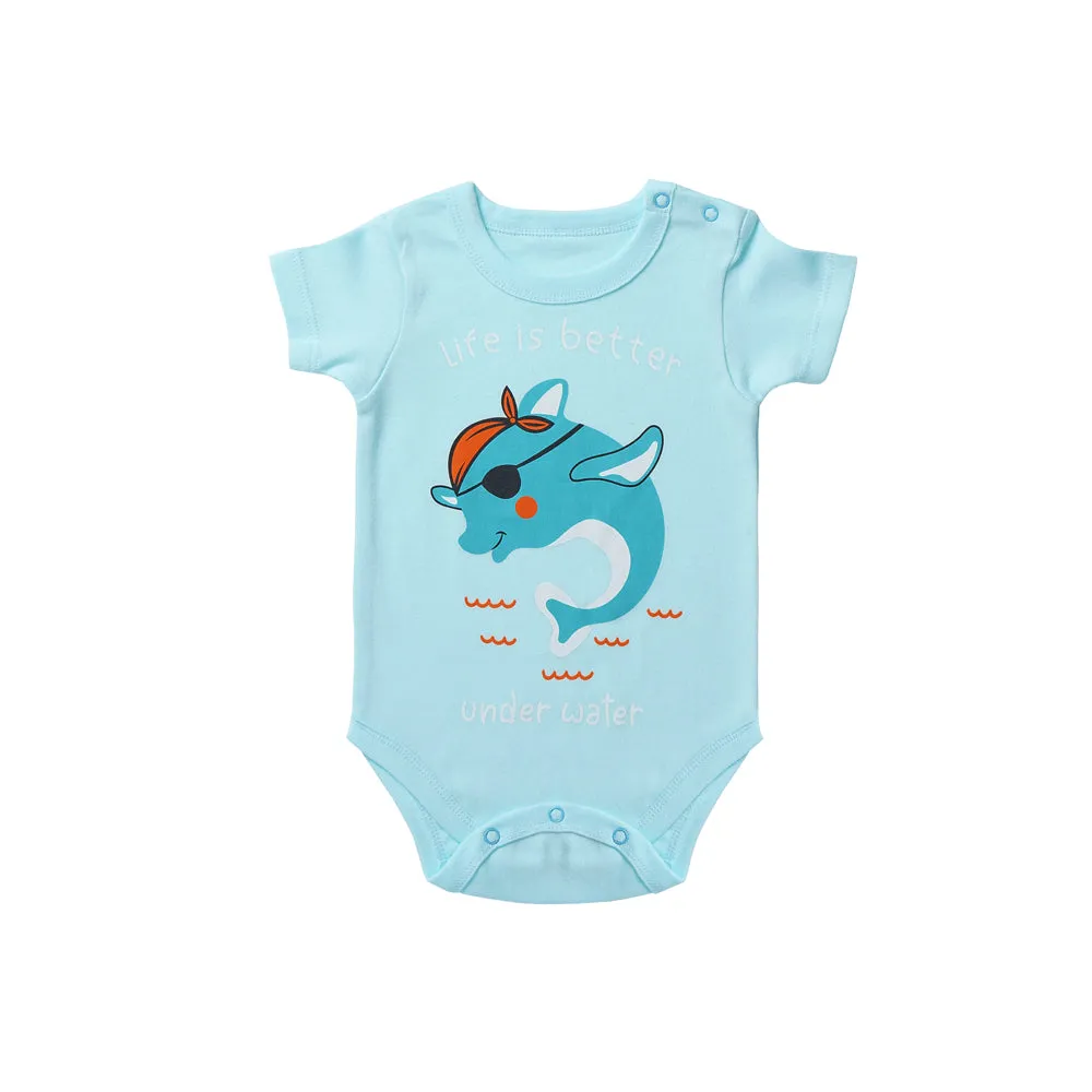 Half-Sleeves  bodysuit printed pack of 2
