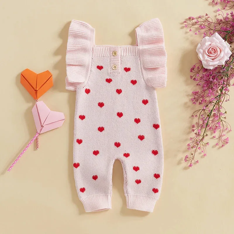 HEARTS Knitted Ruffle Jumpsuit