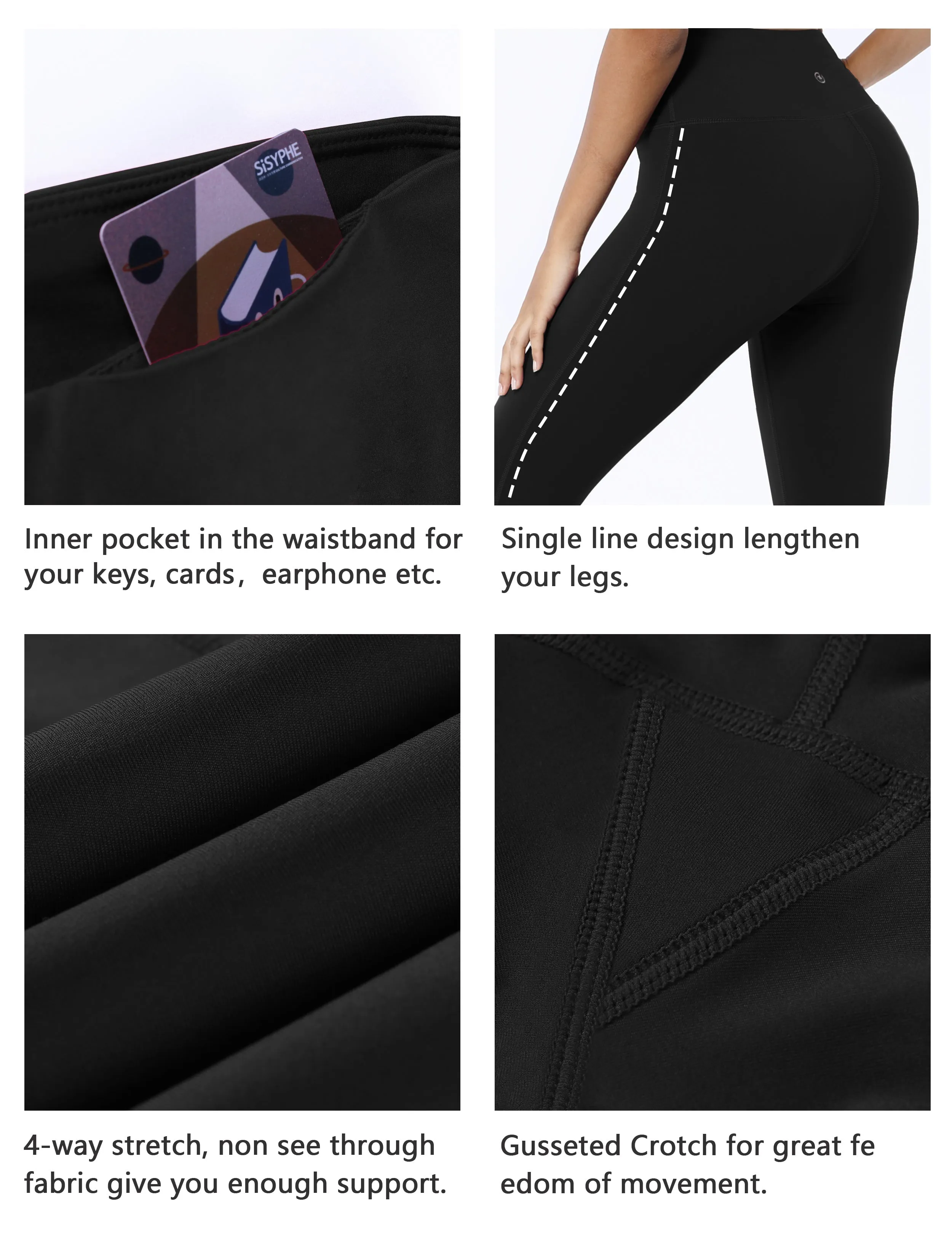 High Waist Side Line Pilates Pants black_Pilates