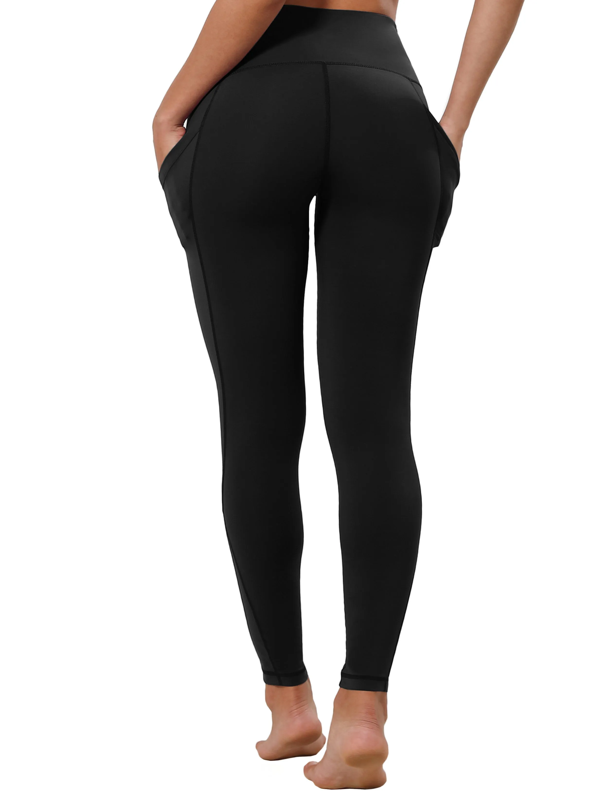 High Waist Side Pockets Jogging Pants jetblack_Jogging
