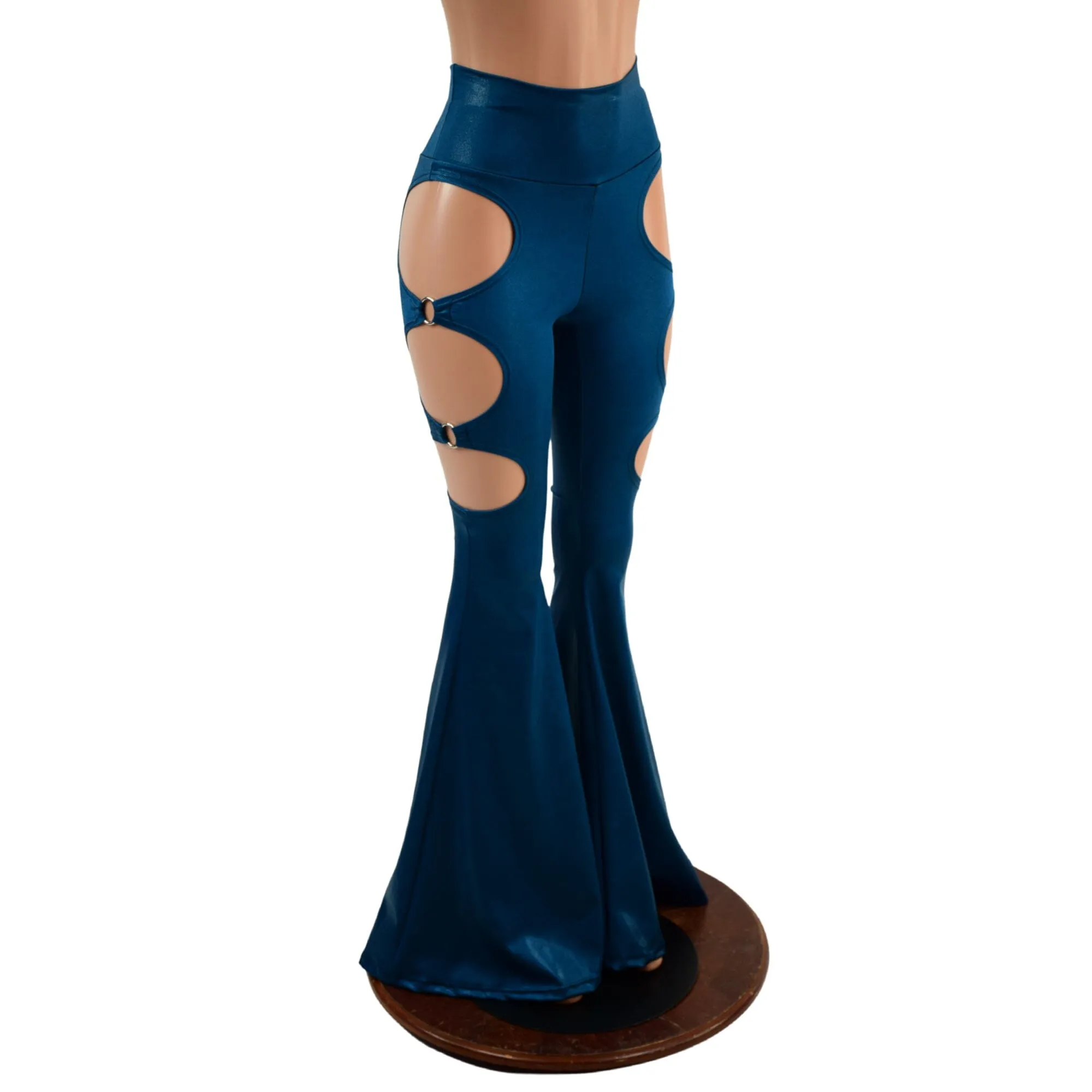 High Waist Solar Flares with Triple Cutouts and O-rings