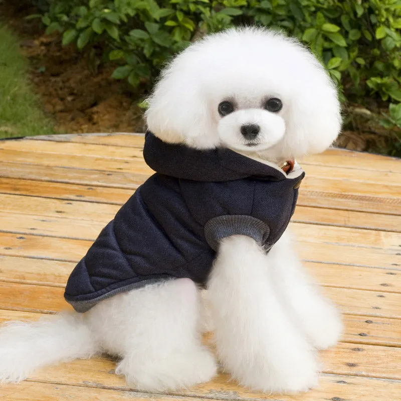 Hipster Soft Cotton Fleece Warm Hooded Winter Vest For Dogs