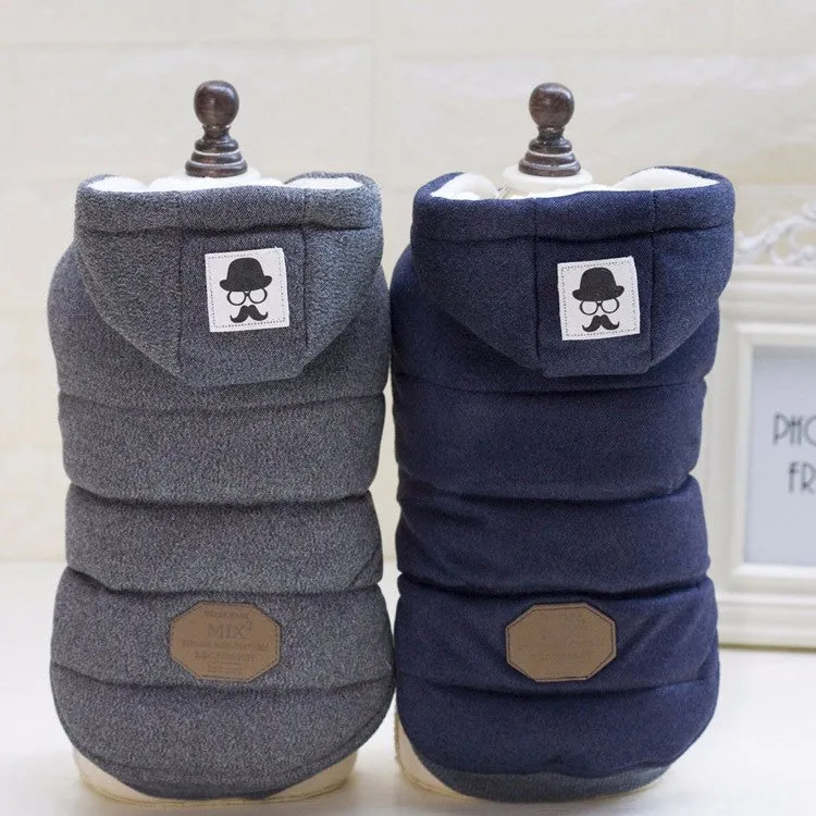 Hipster Soft Cotton Fleece Warm Hooded Winter Vest For Dogs