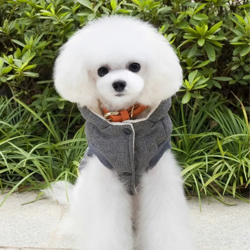 Hipster Soft Cotton Fleece Warm Hooded Winter Vest For Dogs