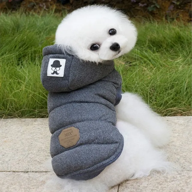 Hipster Soft Cotton Fleece Warm Hooded Winter Vest For Dogs
