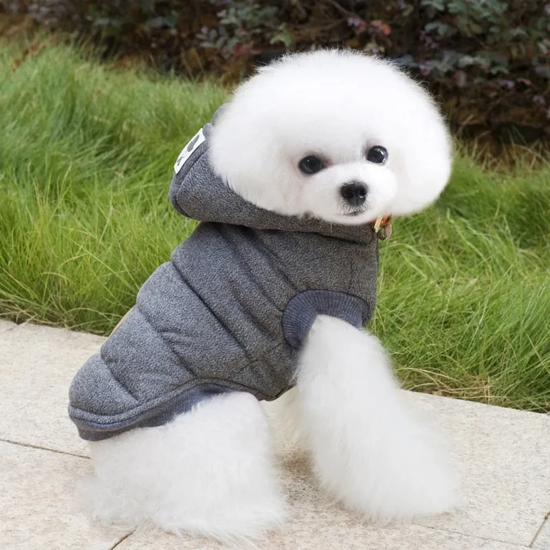 Hipster Soft Cotton Fleece Warm Hooded Winter Vest For Dogs