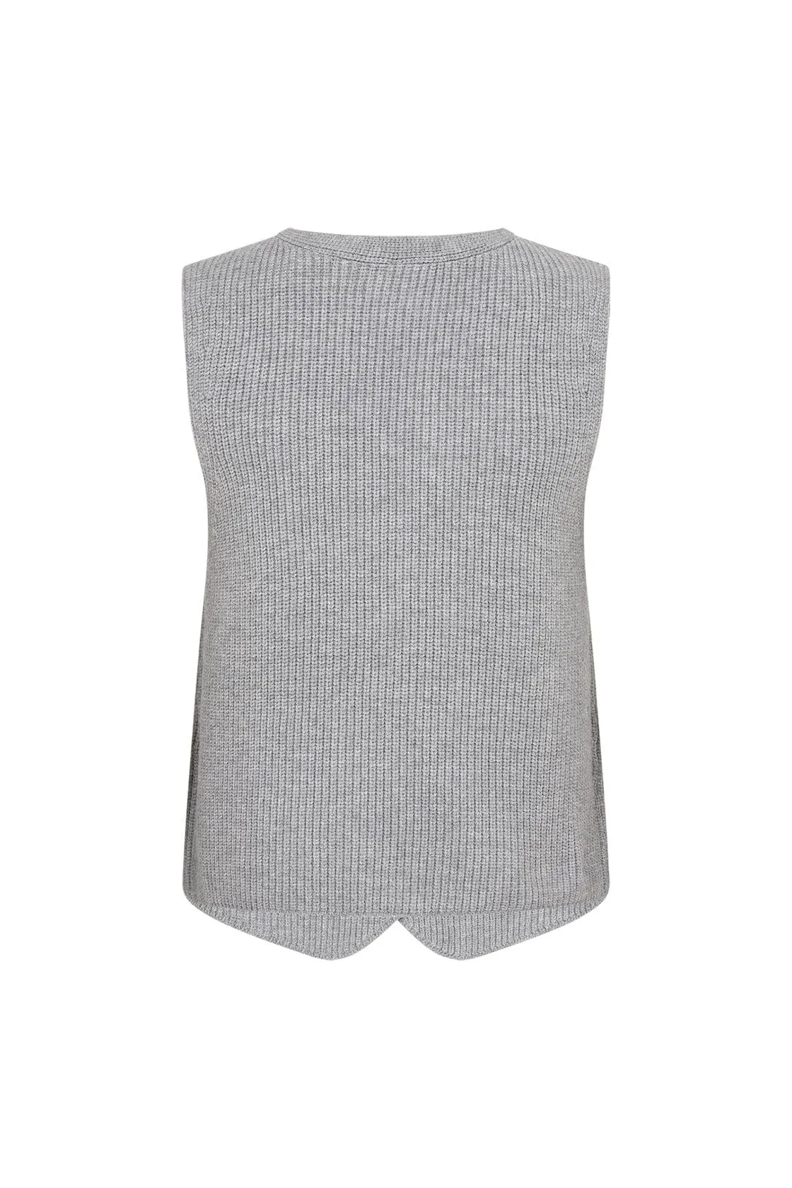 Ilia Knitted Sleeveless Jumper - Mid Grey Melange