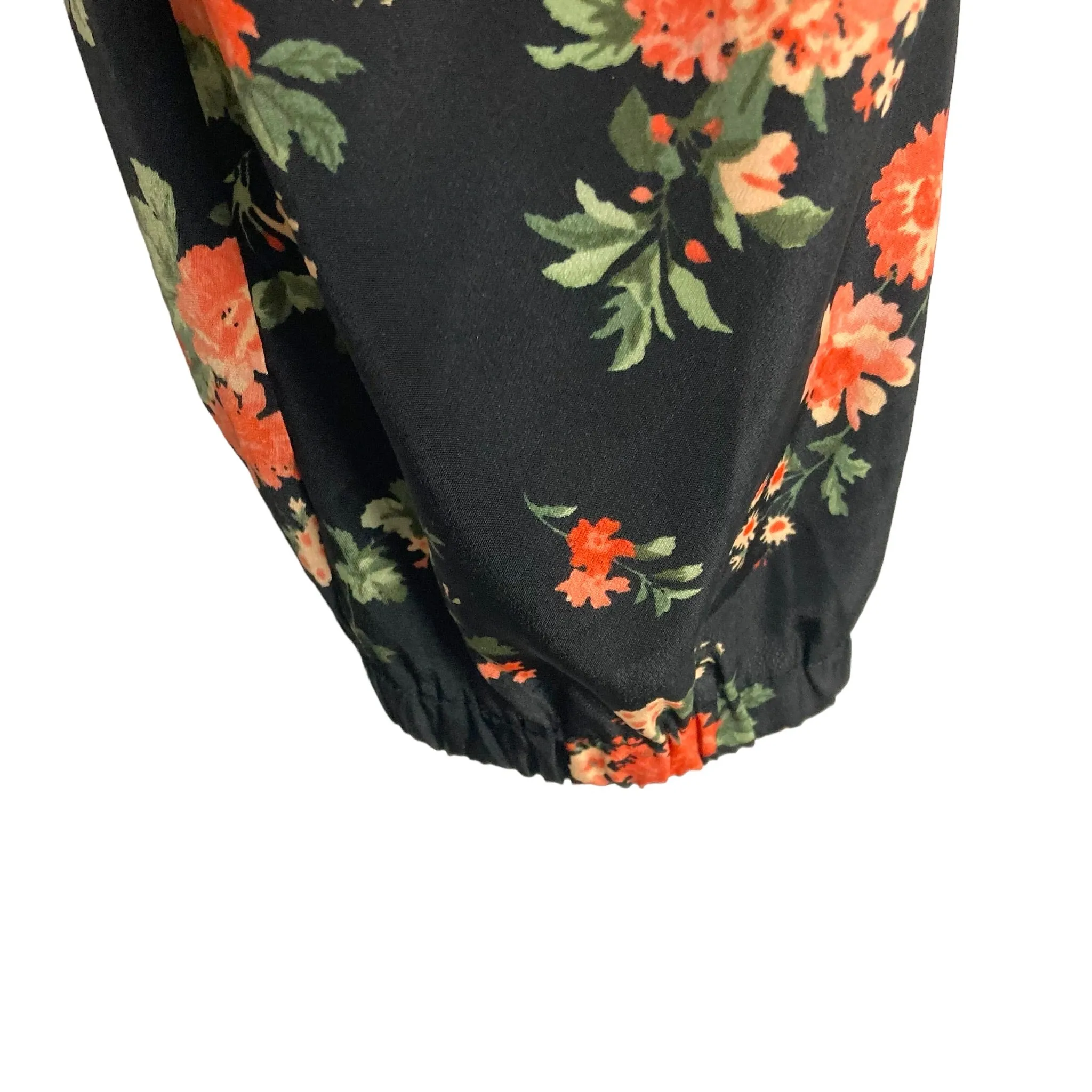 JACK Black Floral Elastic Waist Jogger Jumpsuit- Size M