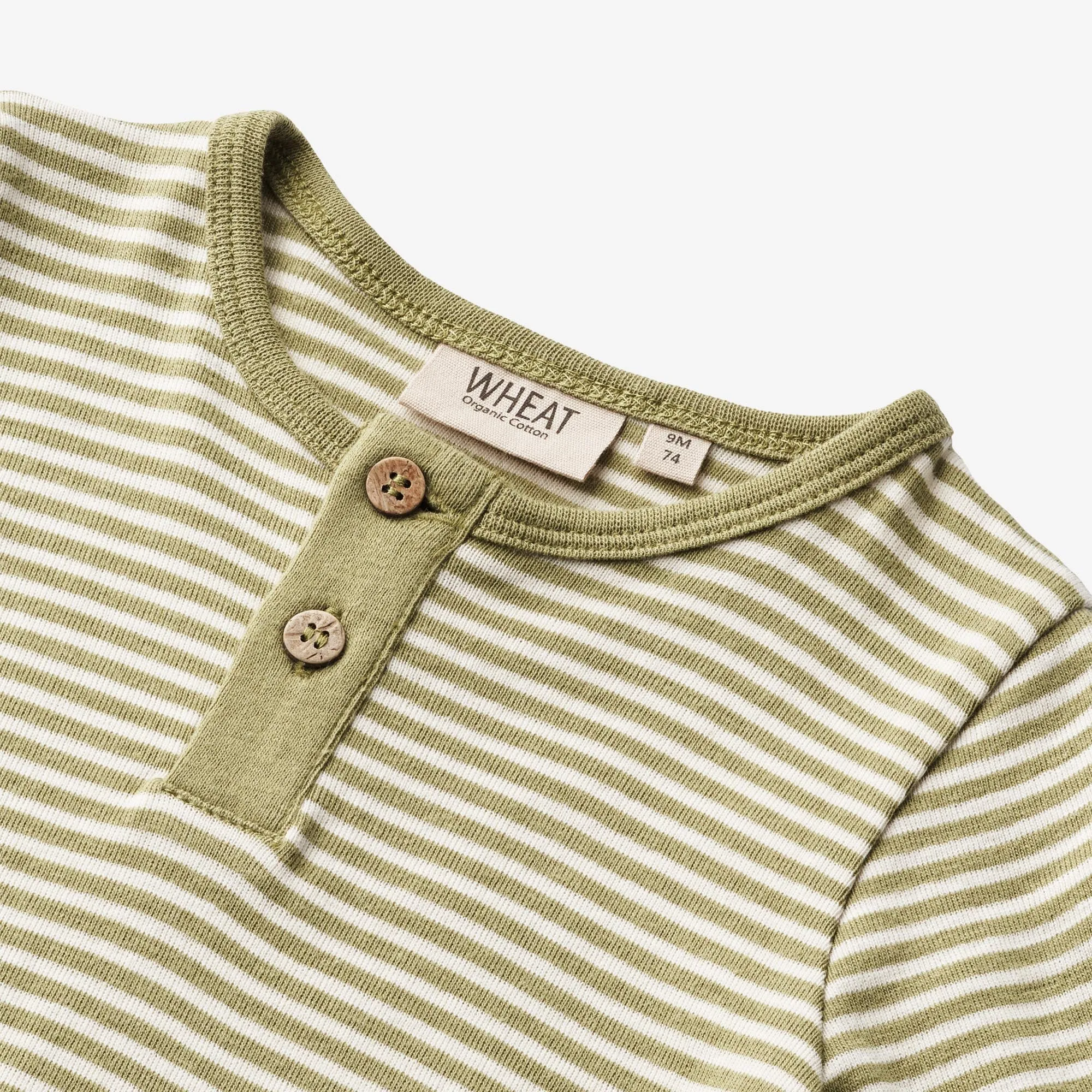 Jumpsuit S/S Alfred - sage green stripe