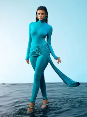 Kayden Long Sleeve Draped Jumpsuit