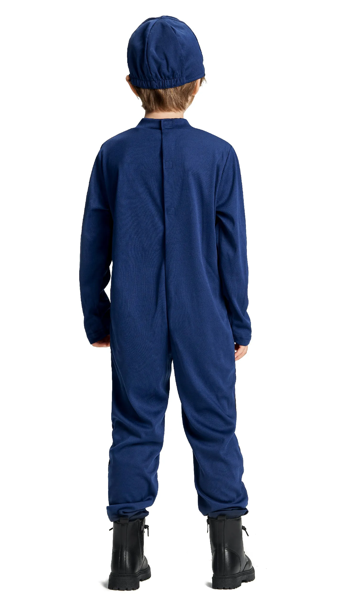 Kids Policeman Jumpsuit Handcuffs Hat Set Halloween Costume