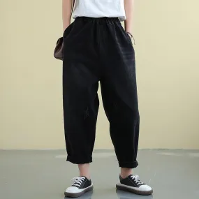 Ladies 2021 new autumn clothes loose high waist casual black pants trousers