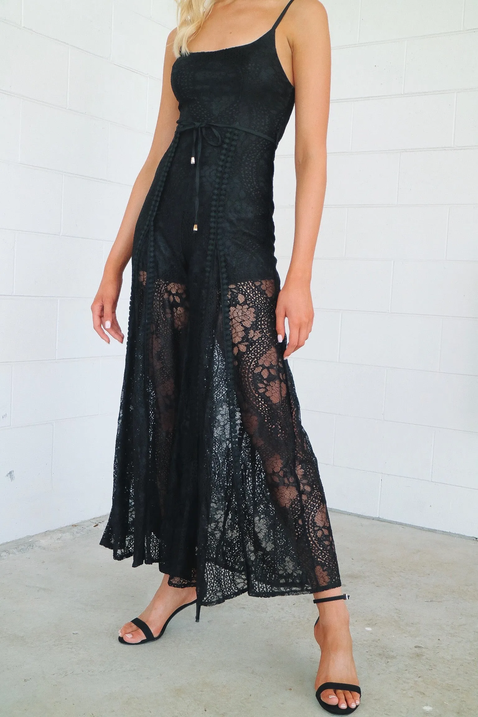 Leticia Lace Jumpsuit - Black