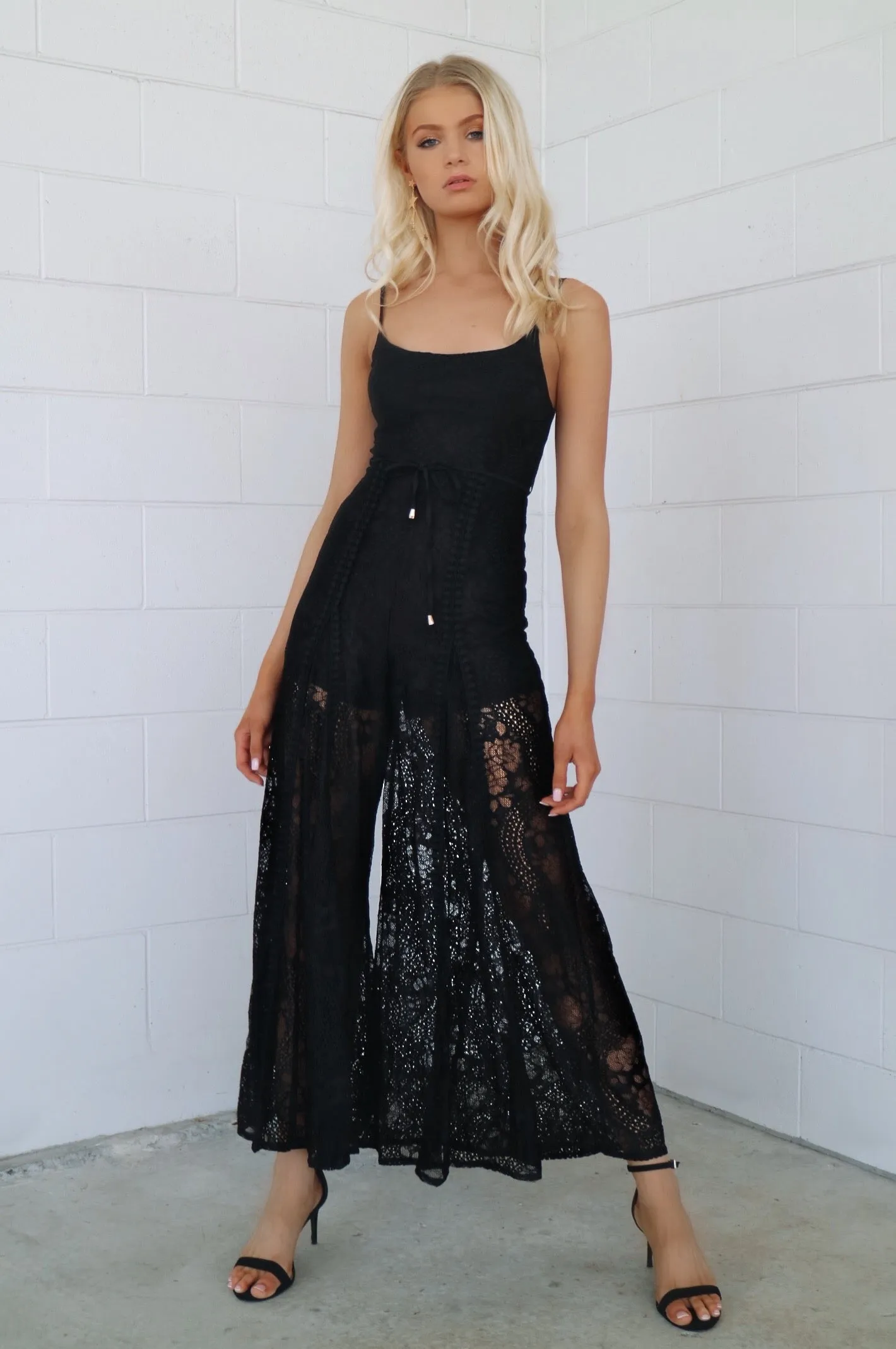 Leticia Lace Jumpsuit - Black