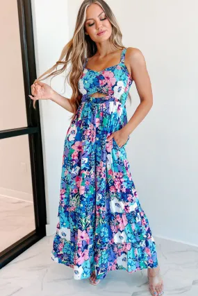 Light Up A Room Floral Wide Leg Jumpsuit (Navy Multi)
