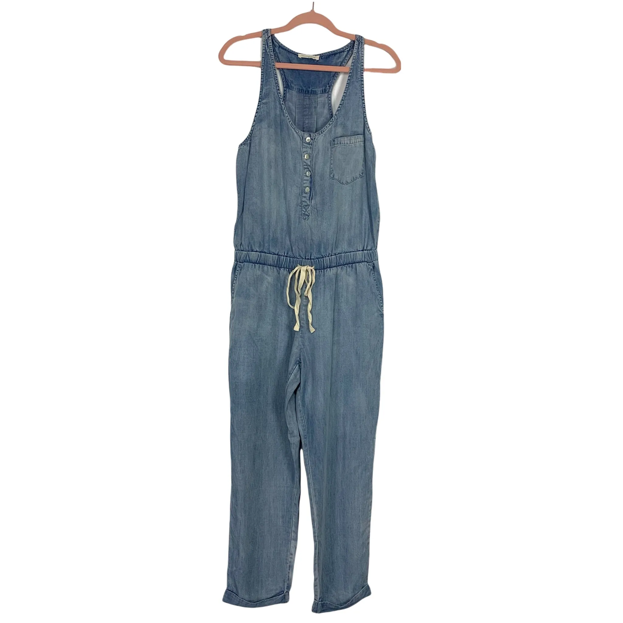 Lovestitch Chambray Drawstring Waist Jumpsuit- Size S (sold out online)