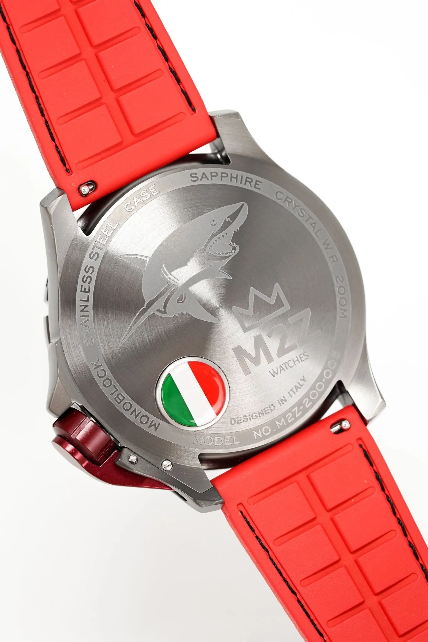 M2Z Men's Watch Diver 200 Red IP Gun 200-005
