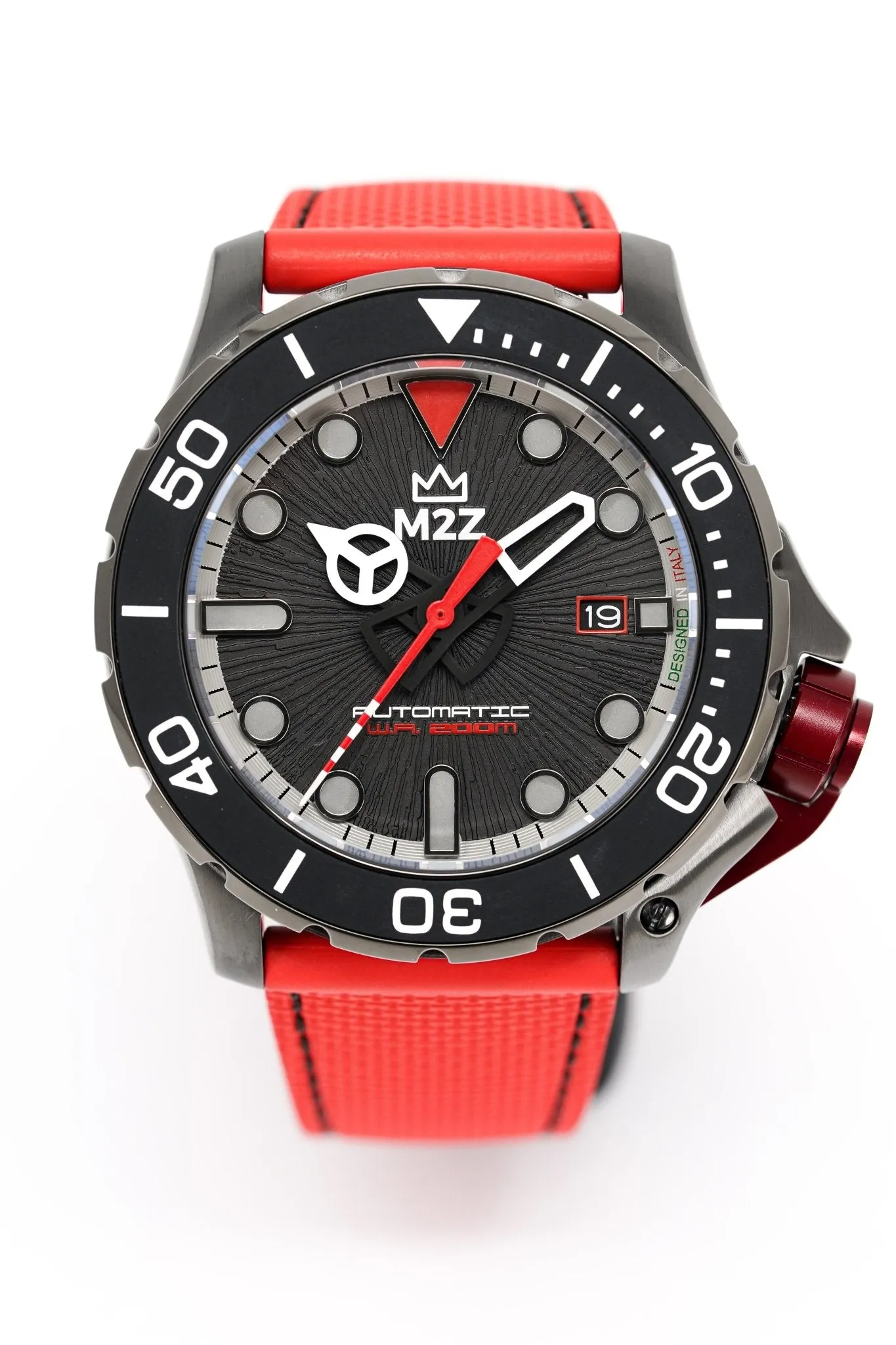 M2Z Men's Watch Diver 200 Red IP Gun 200-005