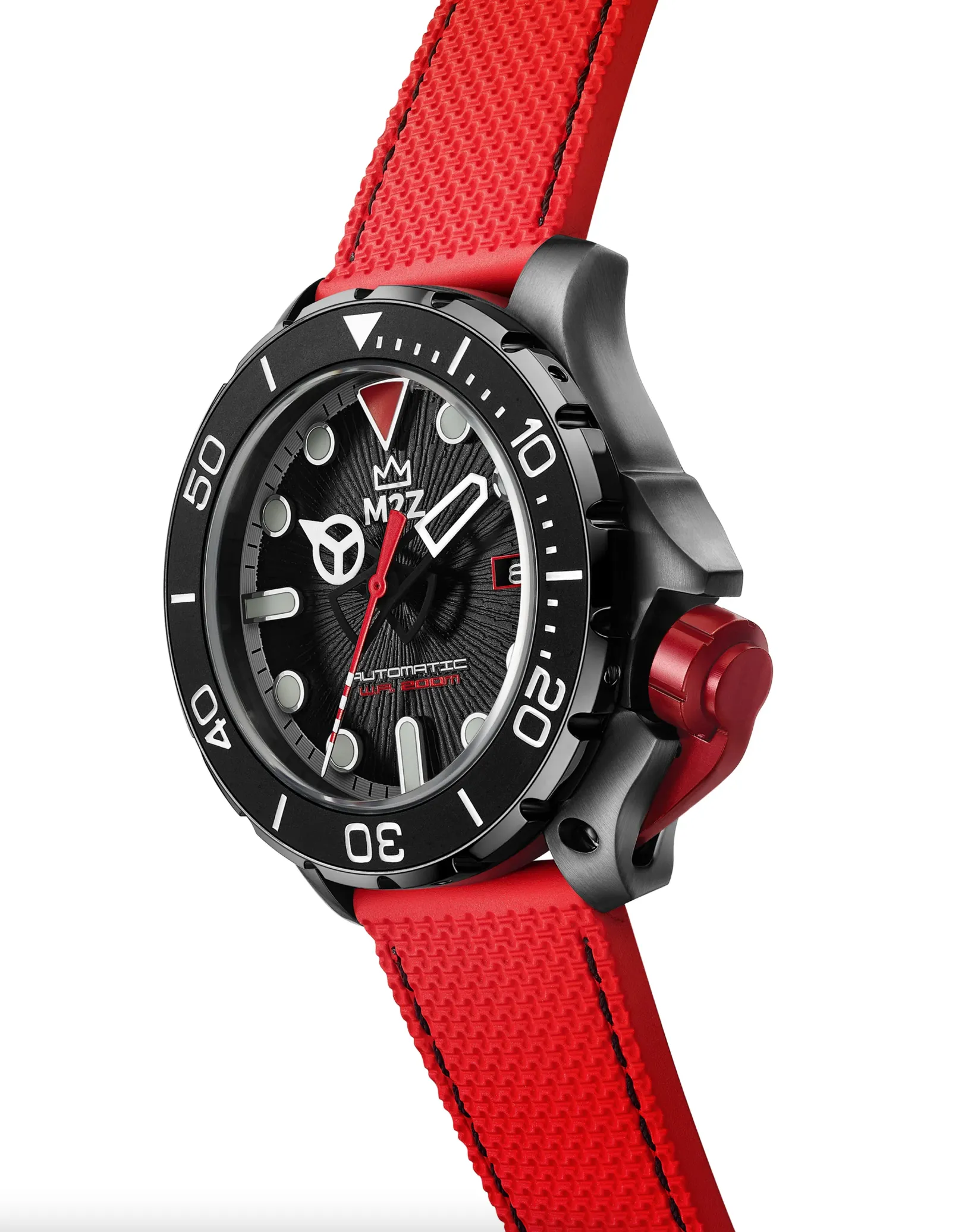 M2Z Men's Watch Diver 200 Red IP Gun 200-005